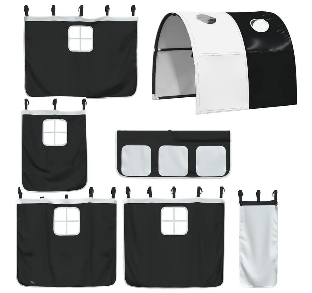 vidaXL Betthimmel Vorhänge mit Tunnel Weiß Schwarz Polyester - Bild 2