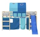 vidaXL Betthimmel Vorhänge mit Tunnel Blau Polyester Bild 5