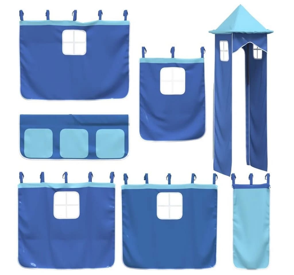 vidaXL Bettvorhang-Set für Hochbett mit Turm Blau Polyester - Bild 2