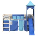 vidaXL Bettvorhang-Set für Hochbett mit Turm Blau Polyester Bild 5