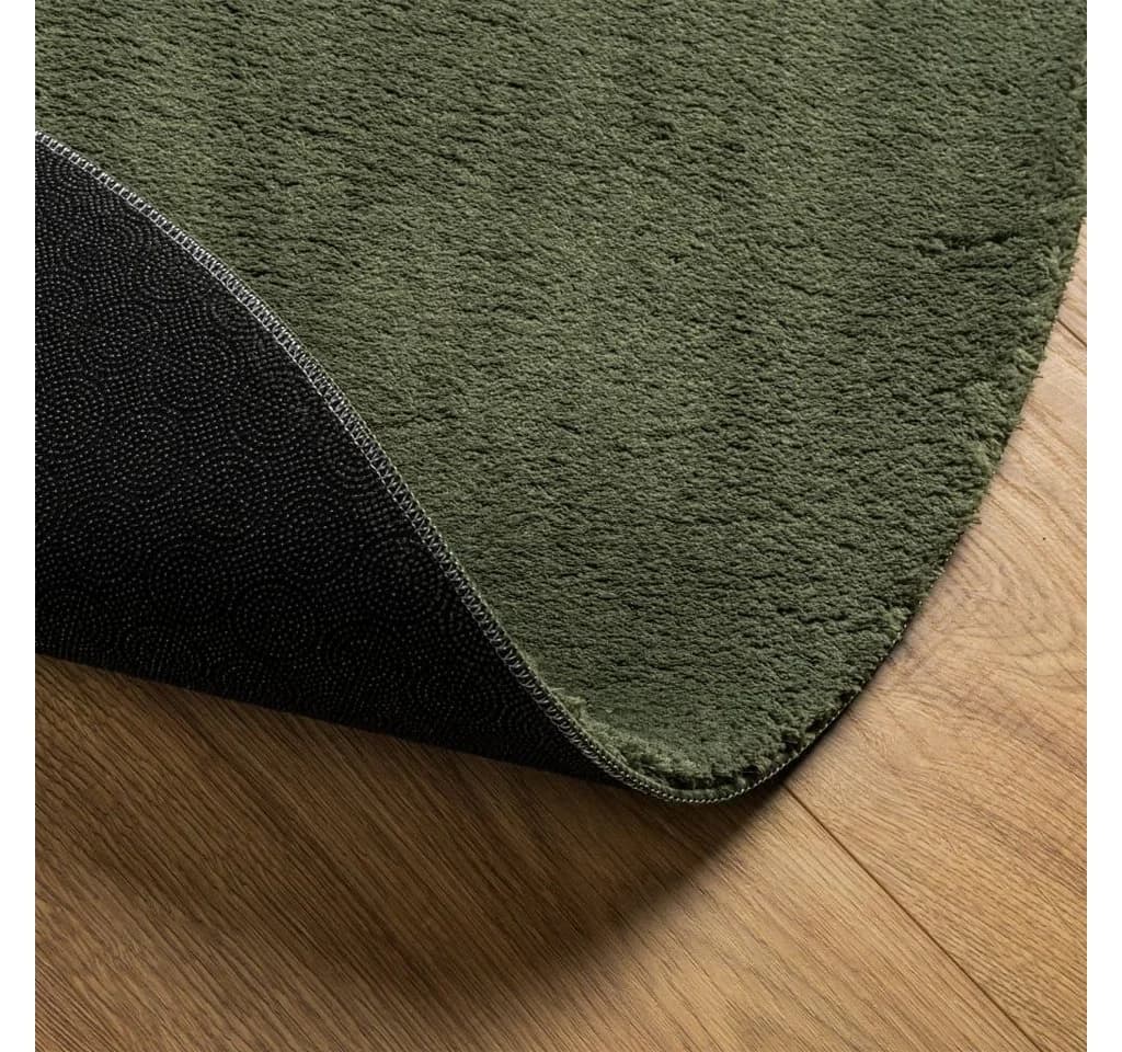 vidaXL Teppich HUARTE Kurzflor Waldgrün Rund 200 cm - Bild 5
