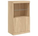vidaXL Sideboard mit LED-Beleuchtung Sonoma-Eiche Modern Bild 2