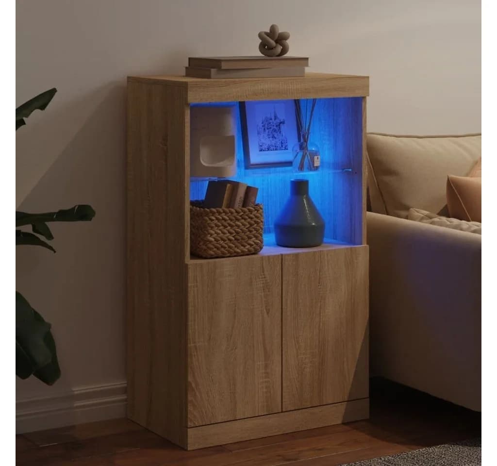 vidaXL Sideboard mit LED-Beleuchtung Sonoma-Eiche Modern - Bild 3