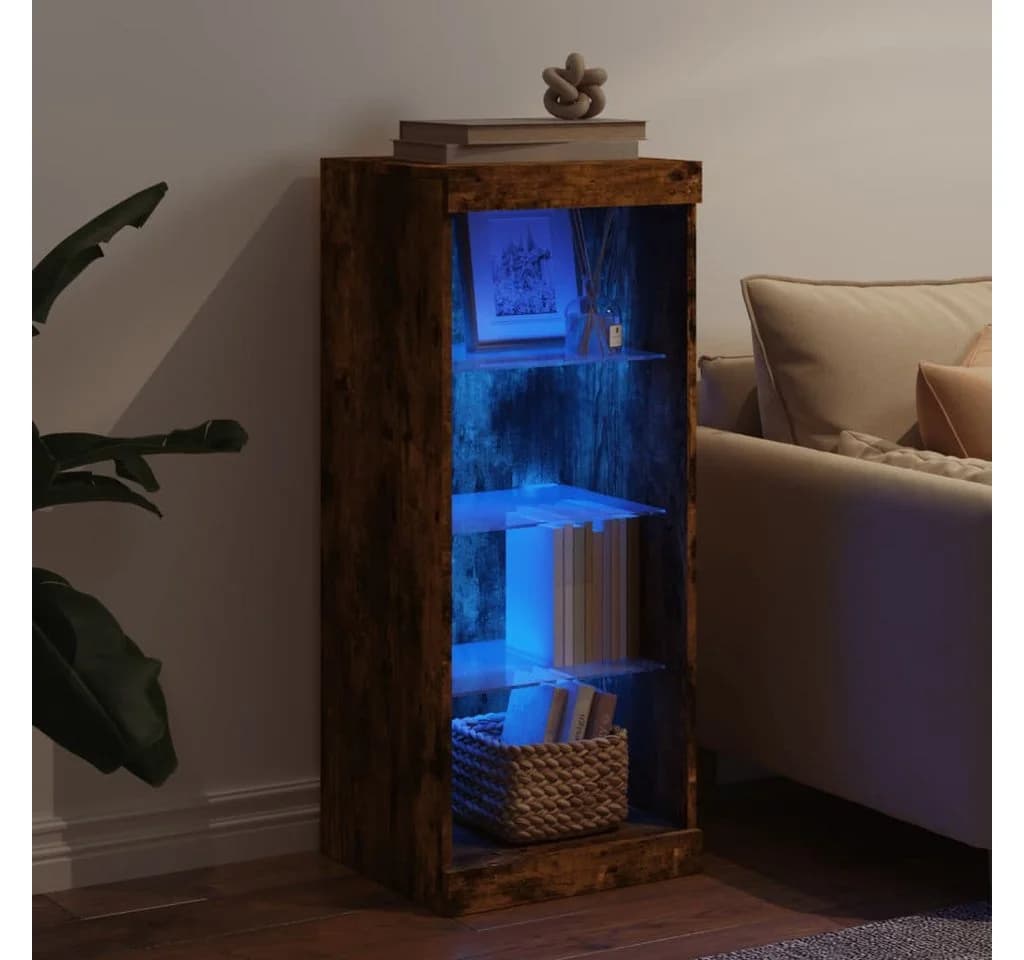 vidaXL Sideboard mit LED-Beleuchtung und USB-Anschluss Räuchereiche - Bild 3