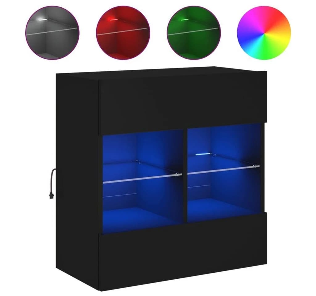 vidaXL TV-Wandschrank mit LED-Beleuchtung Schwarz - Bild 2