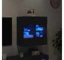 vidaXL TV-Wandschrank mit LED-Beleuchtung Schwarz Bild 3