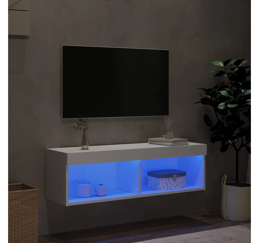 vidaXL TV-Schrank mit LED-Leuchten Weiß - Bild 3