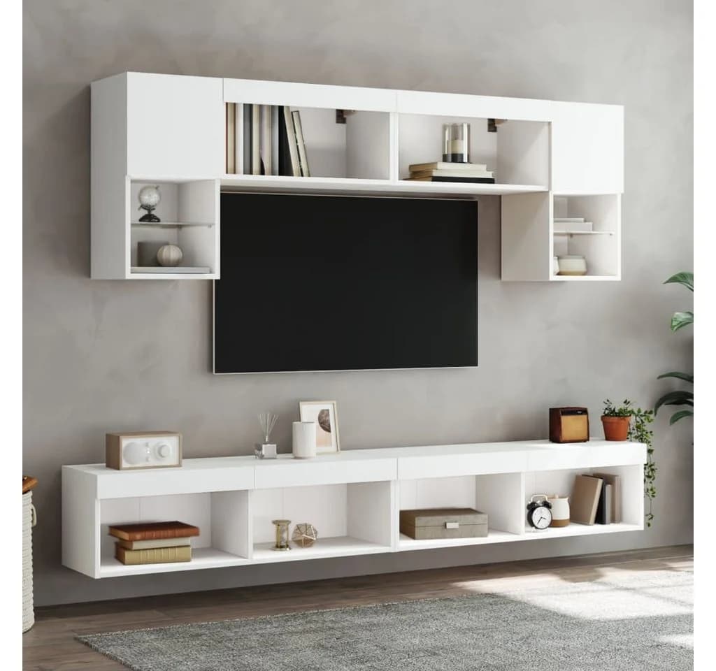 vidaXL TV-Schrank mit LED-Leuchten Weiß - Bild 4