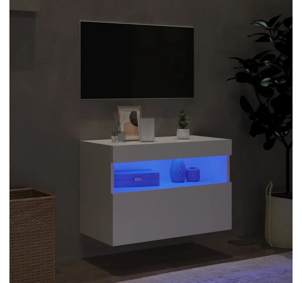 vidaXL TV-Wandschrank Weiß mit RGB-LED-Beleuchtung - Bild 3