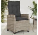 vidaXL Gartensessel Grau Verstellbar mit Kissen Poly Rattan Bild 1