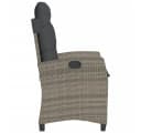 vidaXL Gartensessel Grau Verstellbar mit Kissen Poly Rattan Bild 5