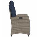 vidaXL Gartenstuhl Grau Poly Rattan mit verstellbarer Rückenlehne Bild 5