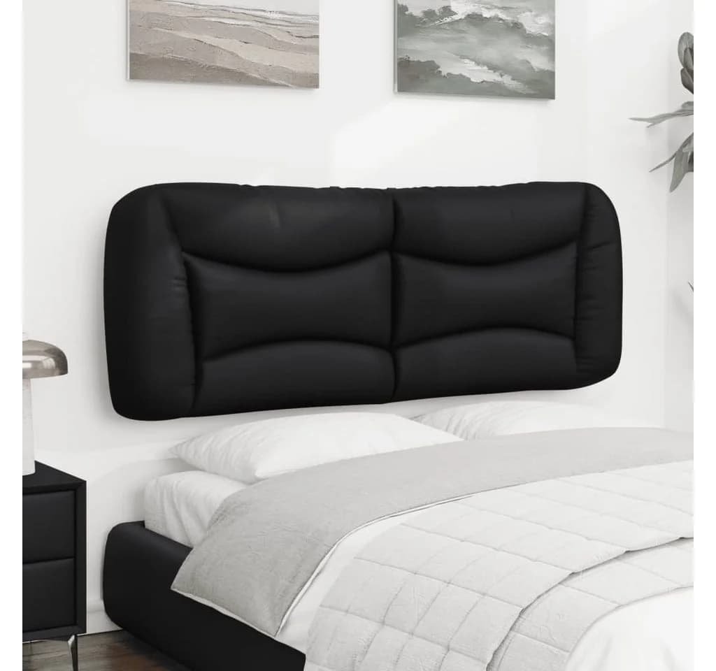 vidaXL Bett Kopfteil-Kissen "Hvar" Schwarz Kunstleder - Bild 4