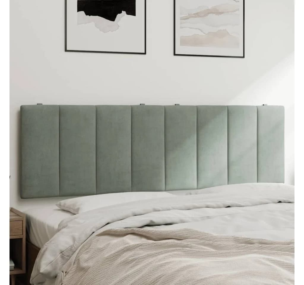 vidaXL Bett Kopfteil-Kissen Hanko Hellgrau Samt