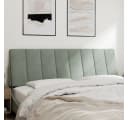 vidaXL Bett Kopfteil-Kissen Hanko Hellgrau Samt Bild 3