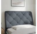 vidaXL Bett Kopfteil-Kissen Dunkelgrau Samt 90 cm Bild 3