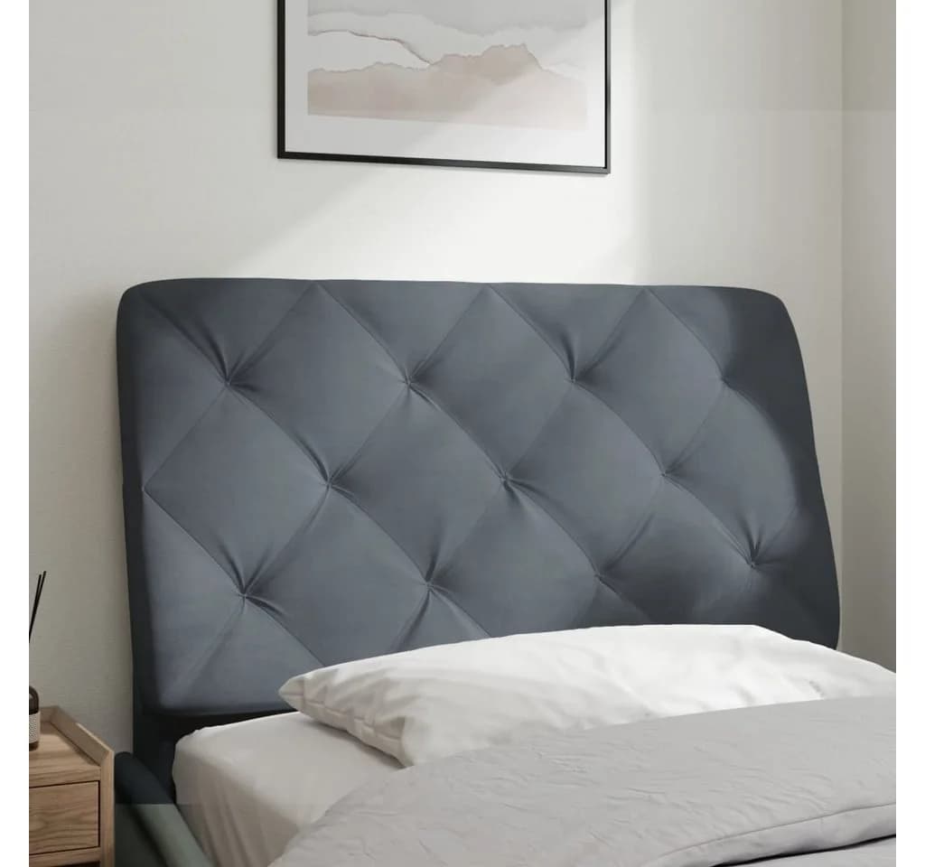 vidaXL Bett Kopfteil-Kissen Dunkelgrau Samt 90 cm - Bild 3