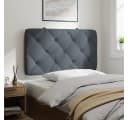 vidaXL Bett Kopfteil-Kissen Dunkelgrau Samt 90 cm Bild 4