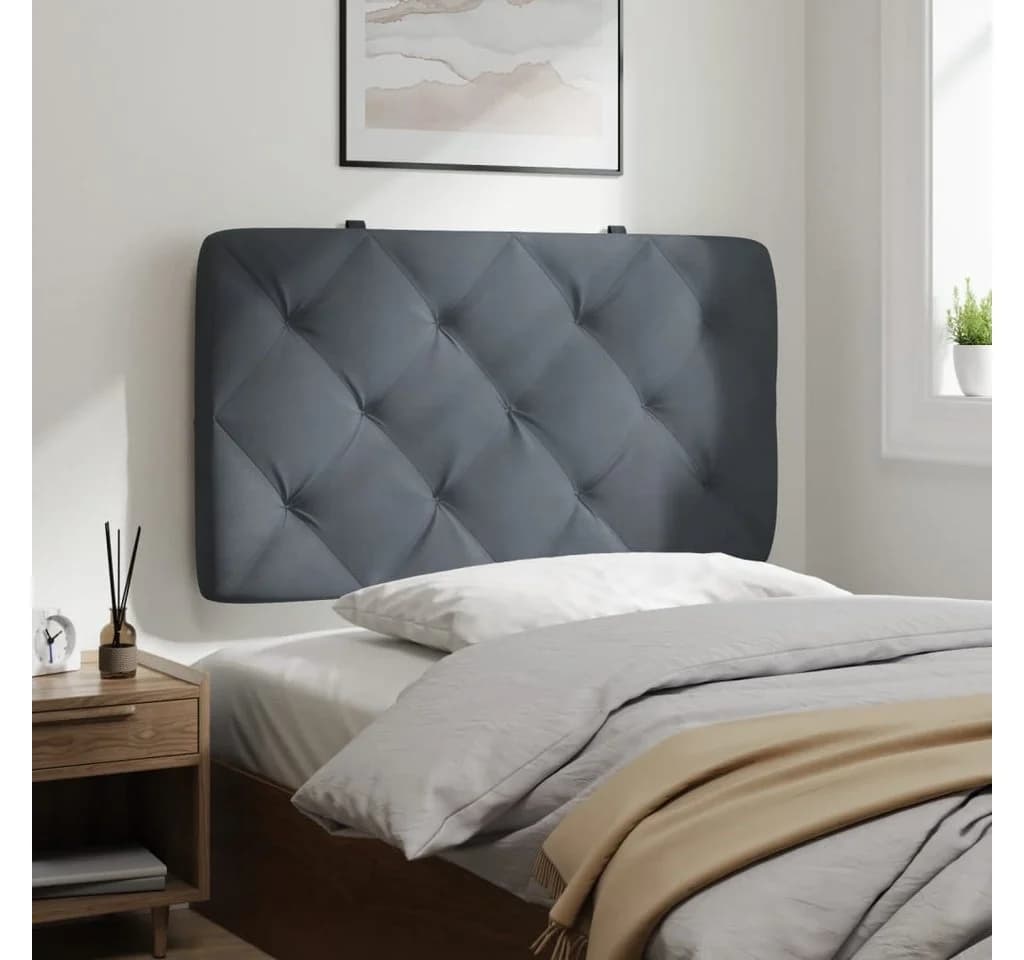 vidaXL Bett Kopfteil-Kissen Dunkelgrau Samt 90 cm - Bild 4