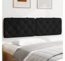 vidaXL Bett Kopfteil-Kissen Schwarz 180 cm Samt Bild 1