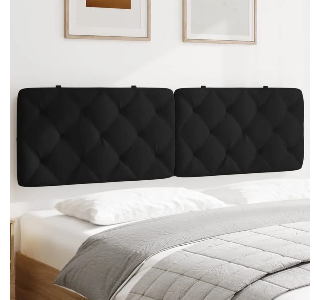 vidaXL Bett Kopfteil-Kissen Schwarz 180 cm Samt