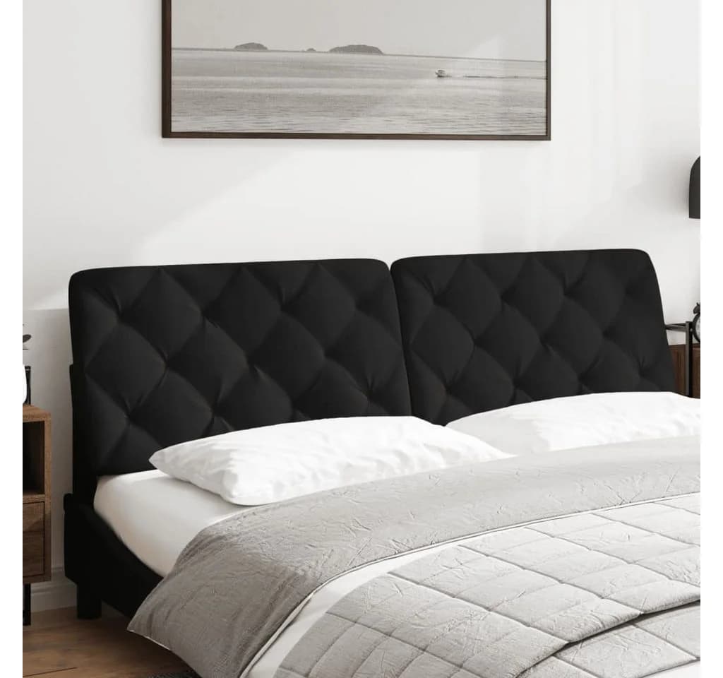 vidaXL Bett Kopfteil-Kissen Schwarz 180 cm Samt - Bild 3