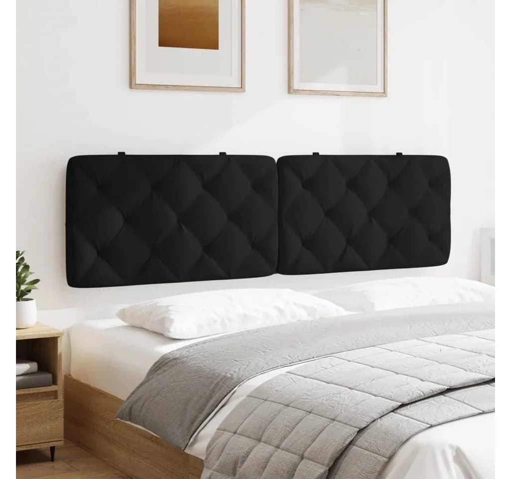 vidaXL Bett Kopfteil-Kissen Schwarz 180 cm Samt - Bild 4