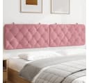 vidaXL Bett Kopfteil-Kissen Rosa Samt 200 cm Bild 1