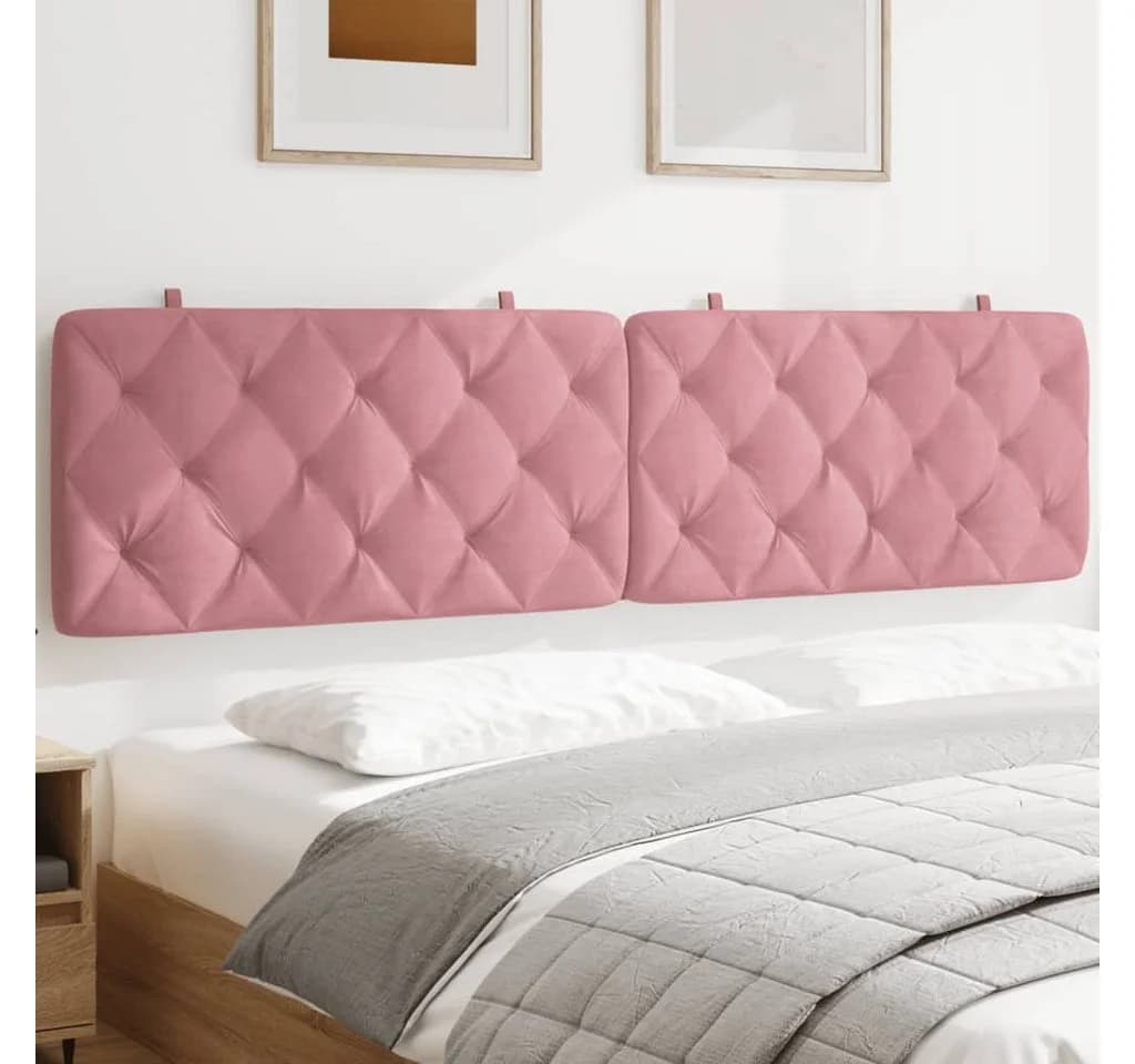 vidaXL Bett Kopfteil-Kissen Rosa Samt 200 cm