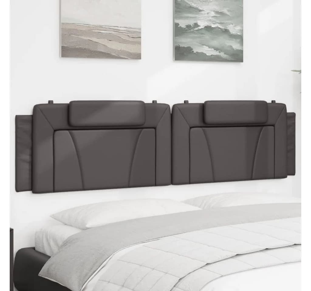 vidaXL Kopfteil-Kissen Viana Grau Kunstleder 200 cm