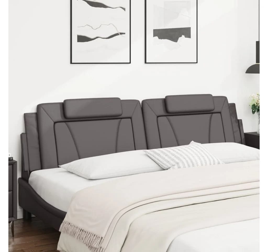 vidaXL Kopfteil-Kissen Viana Grau Kunstleder 200 cm - Bild 3