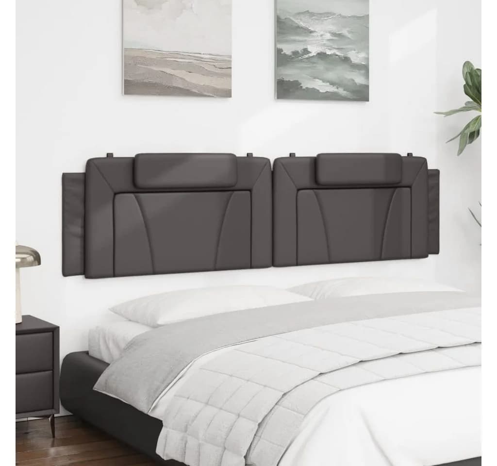 vidaXL Kopfteil-Kissen Viana Grau Kunstleder 200 cm - Bild 4