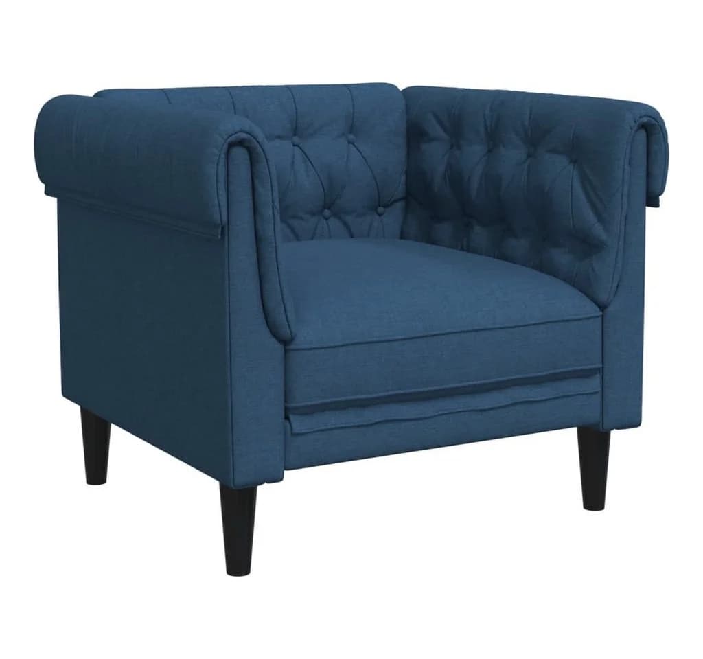 vidaXL 3-teilige Sofagarnitur Blau Stoff Polstersessel - Bild 4