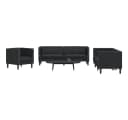 vidaXL Chesterfield Sofa-Set 3-tlg. Schwarz Kunstleder Bild 1