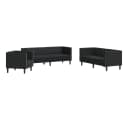 vidaXL Chesterfield Sofa-Set 3-tlg. Schwarz Kunstleder Bild 2