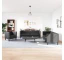 vidaXL Chesterfield Sofa-Set 3-tlg. Schwarz Kunstleder Bild 3