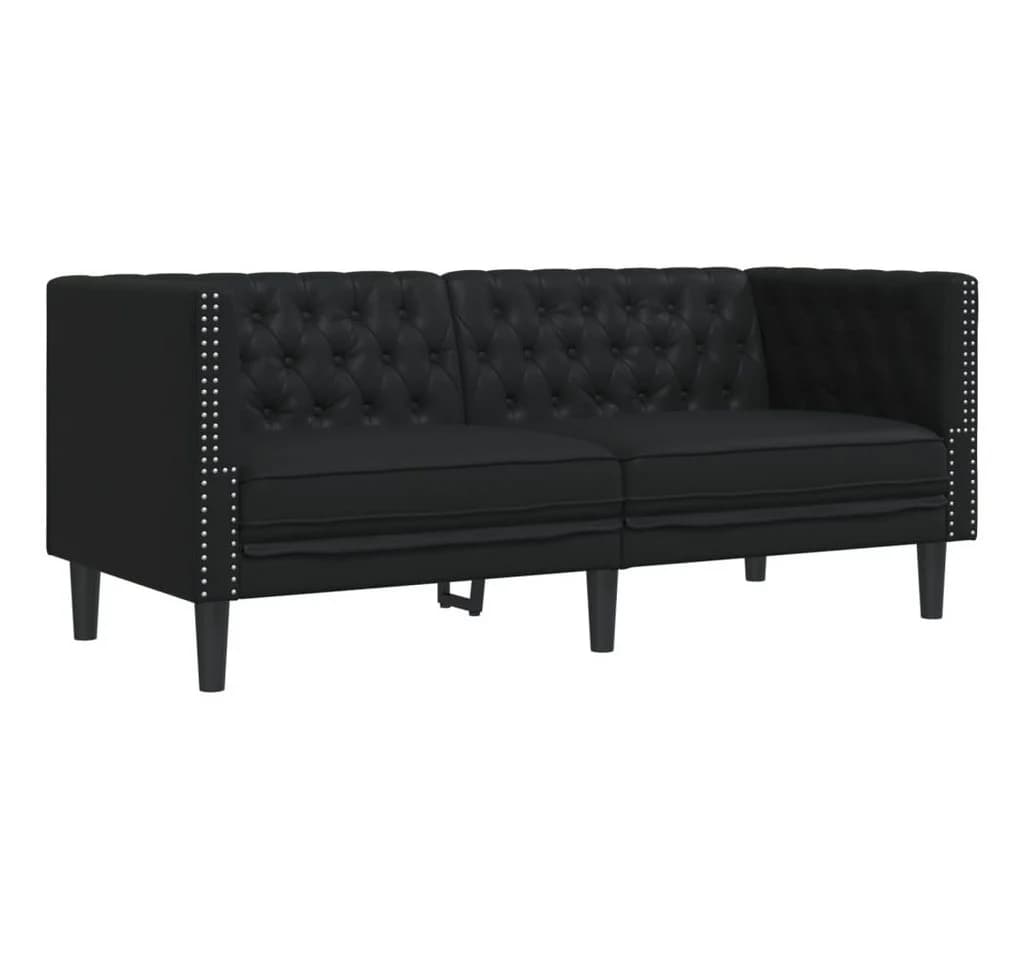 vidaXL Chesterfield Sofa-Set 3-tlg. Schwarz Kunstleder - Bild 5
