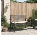 vidaXL Gartenbank Schwarz Poly Rattan mit Kissen Bild 3
