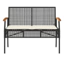 vidaXL Gartenbank Schwarz Poly Rattan mit Kissen Bild 4