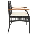 vidaXL Gartenbank Schwarz Poly Rattan mit Kissen Bild 5
