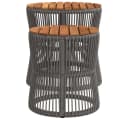 vidaXL Garten-Beistelltisch-Set 2-tlg. Grau Poly-Rattan Holz Bild 5