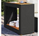 vidaXL Gartentisch Schwarz Poly Rattan mit Holzplatte Bild 1