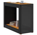 vidaXL Gartentisch Schwarz Poly Rattan mit Holzplatte Bild 4