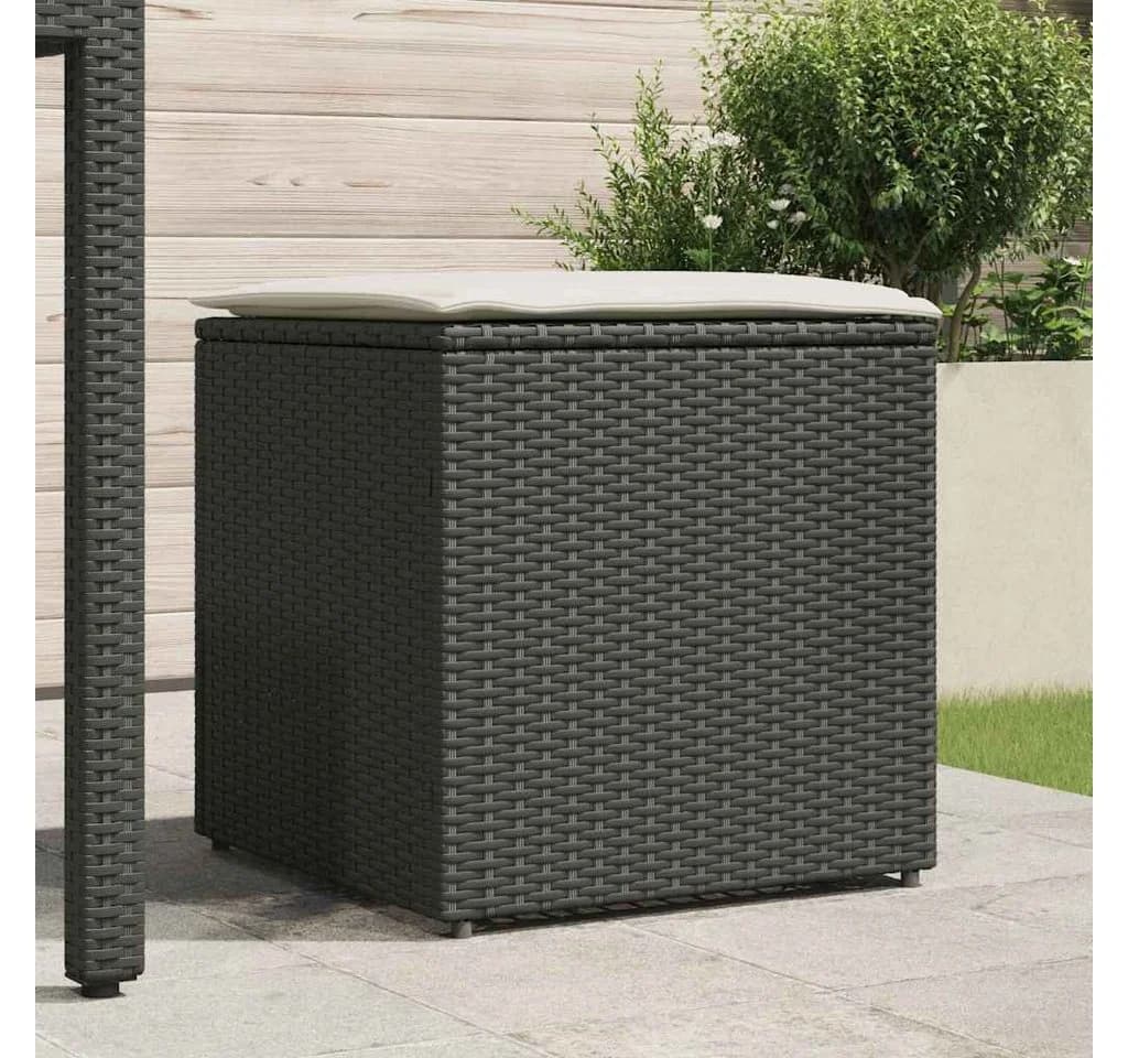 vidaXL Kissenbox Schwarz Poly-Rattan Gartenbox - Bild 3
