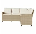 vidaXL Gartenlounge-Set L-förmiges Couchsofa Beige Polyrattan mit Kissen Bild 3