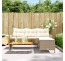 vidaXL Gartensofa L-Form Beige Poly Rattan mit Tisch und Kissen Bild 3