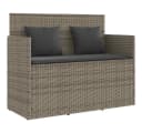 vidaXL Gartenbank mit Kissen Grau Poly Rattan Bild 2