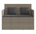 vidaXL Gartenbank mit Kissen Grau Poly Rattan Bild 4
