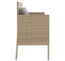 vidaXL Gartenbank mit Stauraum und Kissen Beige Poly Rattan Bild 5