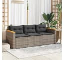 vidaXL Loungesofa 3-Sitzer Grau Poly Rattan Bild 3